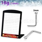 brs134c 316l steel nose studs round clear crystal tops