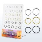 brsel11 display 30 aros continuos acero quirurgico pvd acero brillo espejo negro oro 8mm 10mm distribuidor mayorista