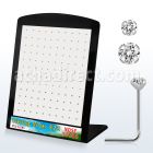 brspmc display 120 piercing nariz l plata 925 0 6mm cristal claro 1.4mm 1 5mm 2mm mayorista