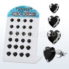 brszhb display 12 pares piercings oreja plata esterlina zirconia corazon negras 6mm 8mm venta