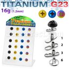 brtsa6 display 24 bases microdermal titanio g23 rosca tornillo redonda acero anodizado 6mm 2mm 2 5mm venta