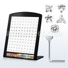 brzsmc display 120 piercing nariz l plata esterlina 925 0 6mm zirconia claras cuadrada redonda 2mm estrella corazon tri 3mm distribuidor mayorista