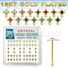 bxcrmg 18k gold plated silver nose bones color cross