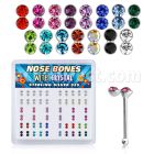 bxdbm caja piercing nariz hueso plata 925 0 6mm cristal gemelos redondos 1 4mm distribuidor