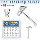 bxftc caja display piercing nariz hueso plata 0 6mm huella pie cristal centro al por mayor