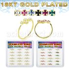 bxnhmx2 18k gold plated silver seamless nose ring 22g 18pcs