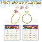 bxnhmx7g 18k plated silver seamless nose ring 22g star 18pcs