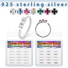 bxnhmx8 silver seamless nose ring 20g color crystal 18pcs