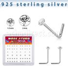 bxnsmc8 silver nose studs 22g round clear crystals 52