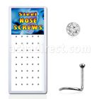 bxs102 caja 40 piercing nariz l acero quirurgico cristal redondo 2mm mayorista