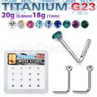 bxunl2 titanium g23 nose studs colors bezel set 16pcs