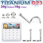 bxuns1 caja 16 piercing nariz l titanio g23 1mm cristal claro bisel distribuidor mayorista