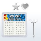 bxvhs caja display piercing nariz hueso plata 0 6mm corazon estreella liso venta