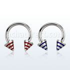 cbcny5 barbell circular acero quirurgico conos 5mm rayas color 12mm mayorista