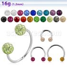 cbefr4l barbell circular diametro acero 316l bolas multi cristal 4mm usar como arete al por mayor