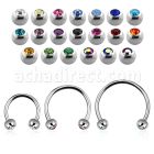 cbejb4l barbell circular diametro acero 316l bolas joya 4mm cristal bisel usar como arete distribuidor mayorista