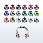 cbjb5 barbell circular acero quirurgico anodizado bolas multi cristal 5mm al por mayor