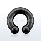 cbrt0 barbell circular acero quirurgico pvd negro 8mm bolas 12mm rosca interna mayorista