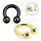 cbrt6 barbell circular acero quirurgico pvd negro 4mm bolas 8mm rosca interna al por mayor