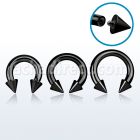 cbtcn6 barbell circular acero quirurgico pvd negro 4mm conos 7mm rosca interna al por mayor