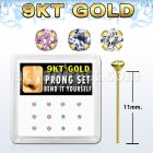 d9gys17 caja 12 piercing nariz doblar tu mismo oro 9 kts 0 6mm zirconia redondas 2mm distribuidor