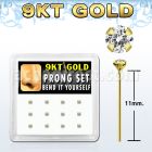 d9gys19 caja 12 piercing nariz doblar tu mismo oro 9 kts 0 6mm zirconia claras redondas 2mm venta