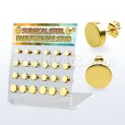 dacb189 display 12 pares piercings oreja plugs falsos acero 316l anodizado dorado venta