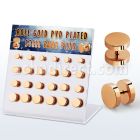 dacb211 display 24 plugs falsos acero 316l anodizado oro rosa anillo goma al por mayor