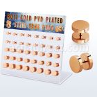 dacb212 display 40 plugs falsos acero 316l anodizado oro rosa anillo goma venta