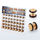 dacb215 display 40 plugs falsos acero 316l anodizado oro rosa anillo goma distribuidor mayorista