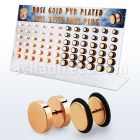 dacb217 display 72 plugs falsos acero 316l anodizado oro rosa anillo goma distribuidor mayorista