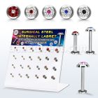 dacb226 display 24 labret acero 316l rosca interna 3 5mm multi cristal ferido 516 8mm mayorista
