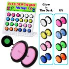 dacb42 display 24 plugs falsos acrilico uv brillan oscuridad anillos goma 8mm venta