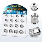 dapg180a display acrilico negro 16 dilataciones tunel doble flare acero 316l tornillo interno zirconia mayorista