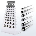 dapg48 display 36 expansores acero quirurgico espejo pulido anillos goma dobles 1 venta