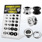 dapg51 display 24 dilataciones tunel acero anodizado negro brillo espejo bordes redondeados 4mm 12mm al por mayor