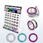 dapg63 display 36 dilataciones tunel acero quirurgico multi cristal claros fucsia aguamarina ferido 4mm 12mm. venta