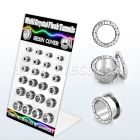 dapg64a display 24 dilataciones tunel acero quirurgico multi cristal claros ferido 4mm 12mm. distribuidor mayorista