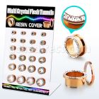 dapg74c display 24 dilataciones tunel acero 316l pvd oro rosa multi cristal ferido 4mm 12mm. mayorista