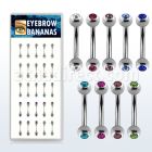 dbnem7 caja 25 bananas ceja acero quirurgico bolas joya engasta bisel 3mm 8mm al por mayor