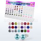despr5 display 36 pares piercings oreja perla falsa plata 925 mayorista