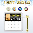 dgnb1 caja display 12 piercing nariz hueso oro 14 kts 0 6mm variada cristal redondo 1 5mm colores recubrimiento ab mayorista