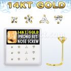 dgsc13 caja 12 piercing nariz l oro 14 kts 0 6mm zirconia claras 3mm formas cuadrada estrella tri corazon venta