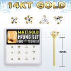 dgys12 distribuidor mayorista caja 12 piercing nariz doblar tu mismo oro 14 kts 0 6mm zirconia redonda 1 5mm & 2mm venta por mayor