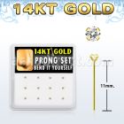 dgys19 distribuidor mayorista caja 12 piercing nariz doblar tu mismo oro 14 kts 0 6mm zirconia redonda 2mm distribuidor