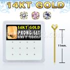 dgys4 caja 12 piercing nariz doblar tu mismo oro 14 kts 0 6mm zirconia redonda 1 5mm distribuidor mayorista