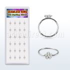 dhfc24 display box 24 aro nariz contInuo plata 925 0 6mm cristal flor medio 10mm mayorista