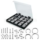 dmbj7 caja display 460 piercings acero quirurgico barbell banana labret circular espiral mayorista