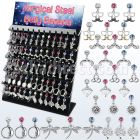 dmcd9 display 60 piercings ombligo acero quirurgico 316l colgantes variados lisos venta
