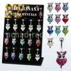 dmix5b display 15 piercings ombligo acero 316l buho multi cristal ferido 10mm venta